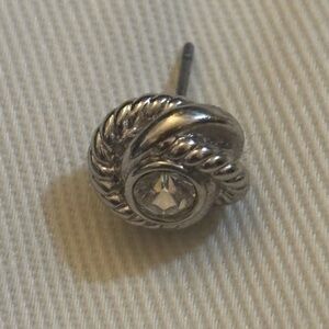 Pair of Kate Spade silver knot and gem earrings